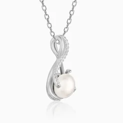 Kriti Sanon Silver Loop Pearl Pendant With Link Chain