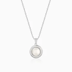 Kriti Sanon Silver Pearl Pendant with Link Chain