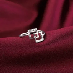 Kriti Sanon Silver Square Duo Ring