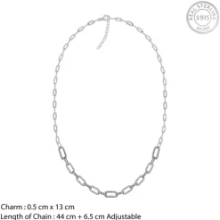 Kriti Sanon Silver Textured Paperclip Necklace