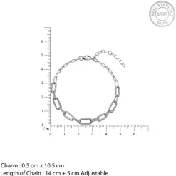 Kriti Sanon Silver Toned Paperclip Link Bracelet
