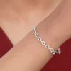Kriti Sanon Silver Zircon Whirl Bracelet