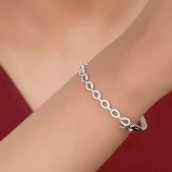 Kriti Sanon Silver Zircon Whirl Bracelet