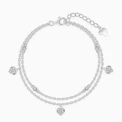 Kriti Sanon Silver Zircon Heart Charm Bracelet