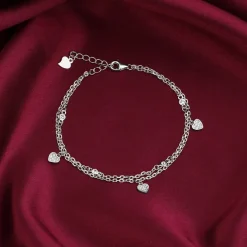 Kriti Sanon Silver Zircon Heart Charm Bracelet