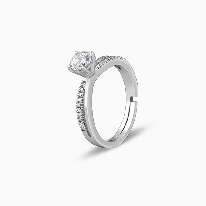 Kriti Sanon Silver Zircon Layered Ring