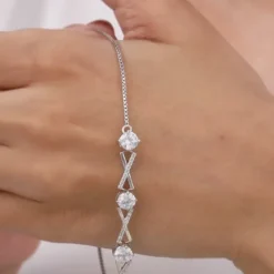 Kriti Sanon Silver Zircon Excess Bracelet