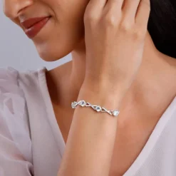 Kriti Sanon Silver Zircon Excess Bracelet