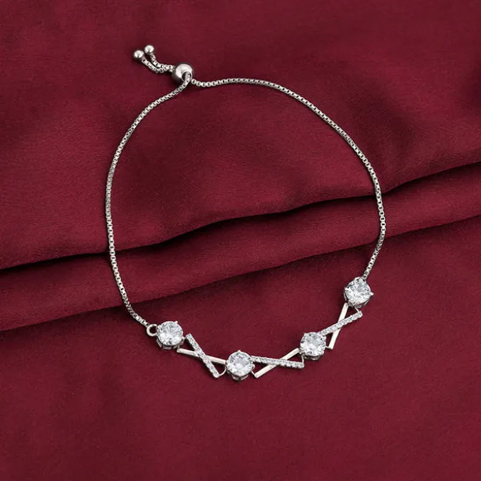 Kriti Sanon Silver Zircon Excess Bracelet