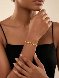 Linked Heart Chain Gold Plated Bracelet