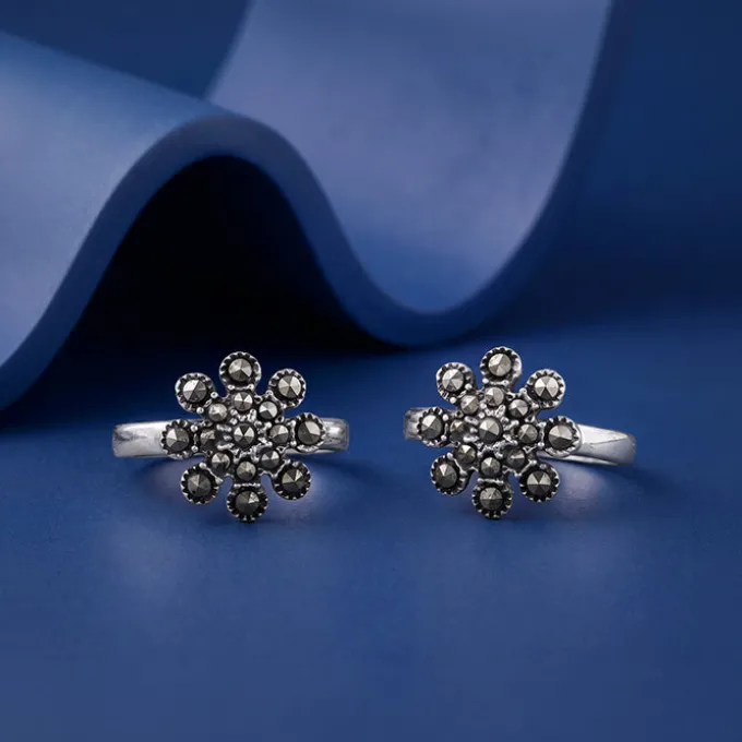 Oxidised Silver Aabha Toe Rings