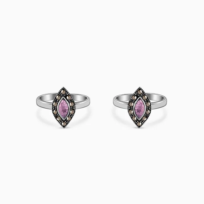 Oxidised Silver Aashi Toe Rings