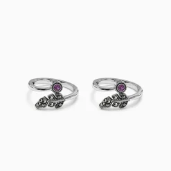 Oxidised Silver Charulata Toe Rings