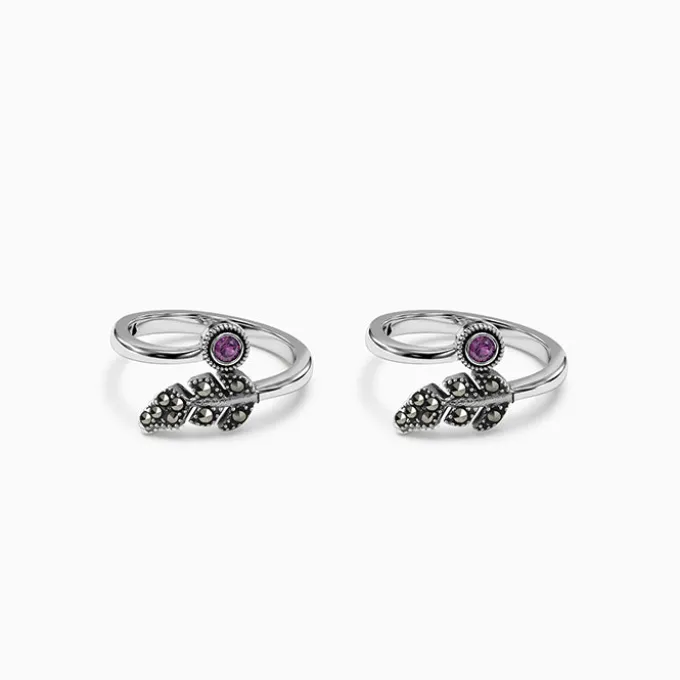 Oxidised Silver Charulata Toe Rings
