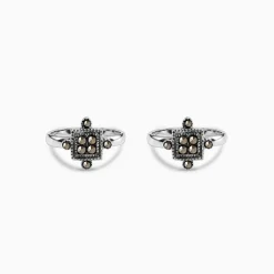 Oxidised Silver Chaturasra Toe Rings