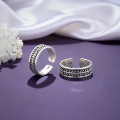 Oxidised Silver Falak Toe Rings