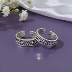 Oxidised Silver Falak Toe Rings