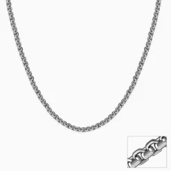Oxidised Silver Flex Box Chain For Him
