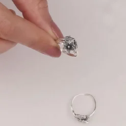 Oxidised Silver Floral Muse Toe Rings