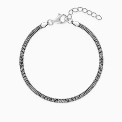Oxidised Silver Glitter Strand Bracelet