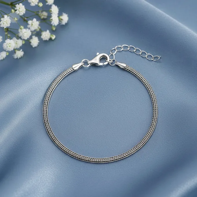 Oxidised Silver Glitter Strand Bracelet