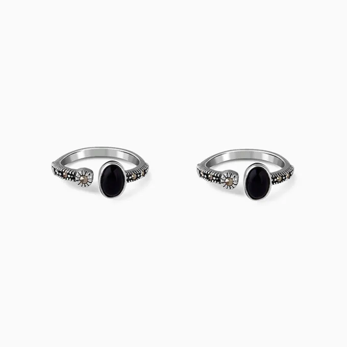 Oxidised Silver Hansika Toe Rings