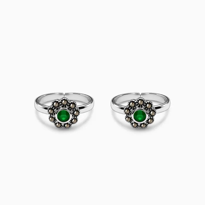 Oxidised Silver Harini Toe Rings