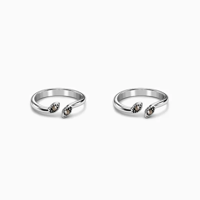 Oxidised Silver Inchara Toe Rings
