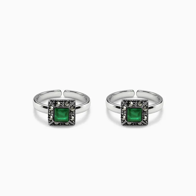 Oxidised Silver Iraja Toe Rings