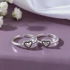 Oxidised Silver Ishika Toe Rings