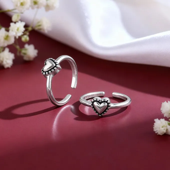 Oxidised Silver Ishika Toe Rings
