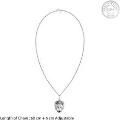 Oxidised Silver Lion Pendant With Box Chain For Him