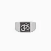 Oxidised Silver Om Ring For Him