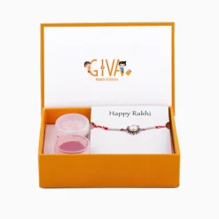 Oxidised Silver Pearl Flower Rakhi