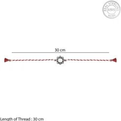 Oxidised Silver Pearl Flower Rakhi