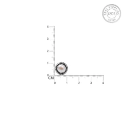 Oxidised Silver Pearl Stud Earrings