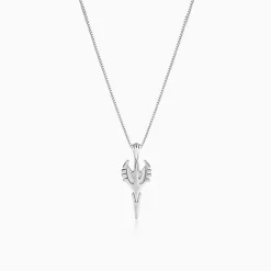 Oxidised Silver Phantom Edge Pendant With Box Chain For Him