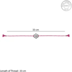 Oxidised Silver Pink Flower Rakhi