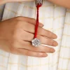 Oxidised Silver Pop Pink Flower Rakhi Set (Bhaiya Bhabhi)