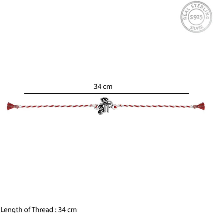 Oxidised Silver Precious Rakhi