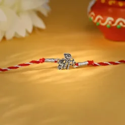Oxidised Silver Precious Rakhi
