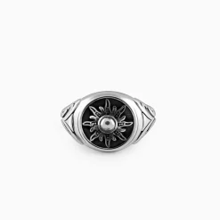Oxidised Silver Solace Sun Ring for Him