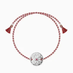 Oxidised Silver Sphere Flower Rakhi