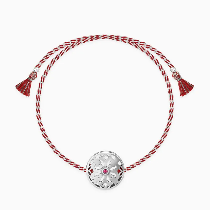 Oxidised Silver Sphere Flower Rakhi