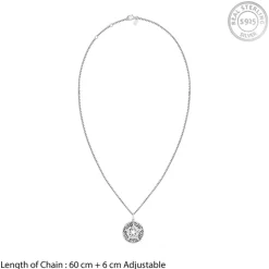 Oxidised Silver Star Pendant With Box Chain For Him
