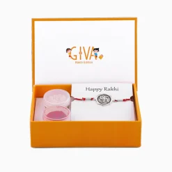 Oxidised Silver Swastika Rakhi