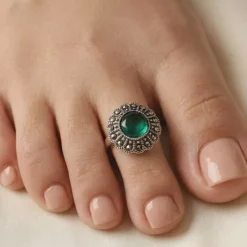 Oxidised Silver Tanishka Toe Rings