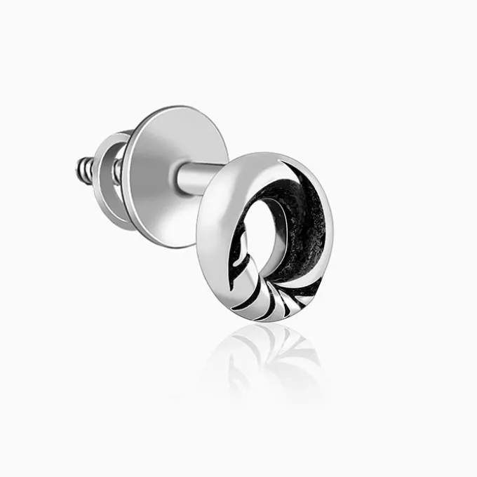 Oxidised Silver Vintage Circle Studs
