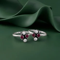 Oxidised Silver Yashika Toe Rings