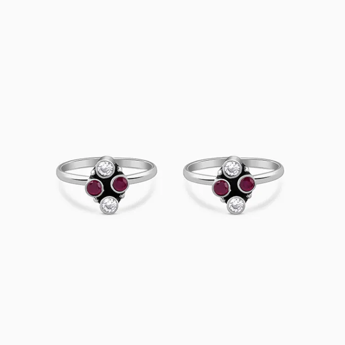 Oxidised Silver Yashika Toe Rings